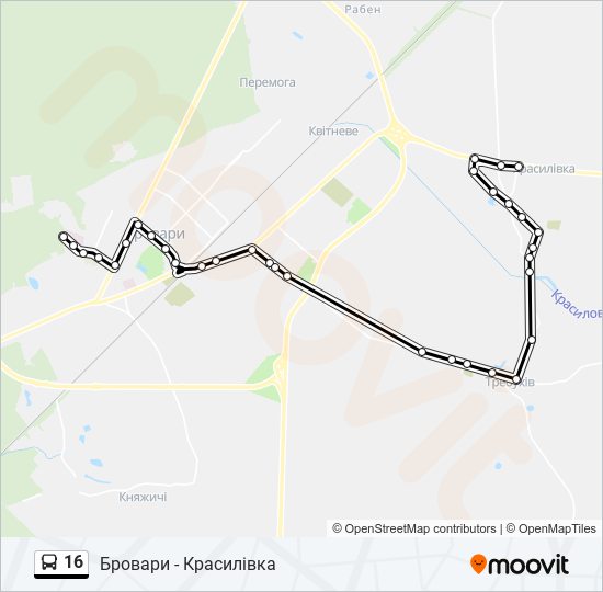 16 bus Line Map