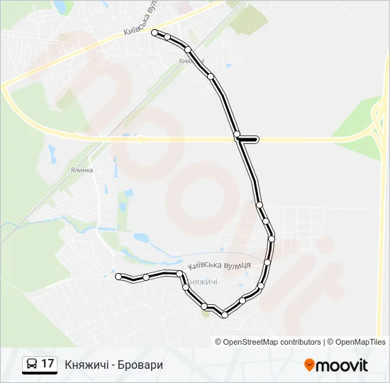 Автобус 17: карта маршрута
