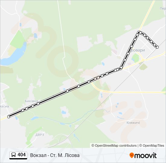 404 bus Line Map