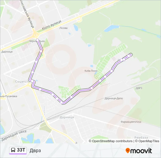 33Т Bus Line Map