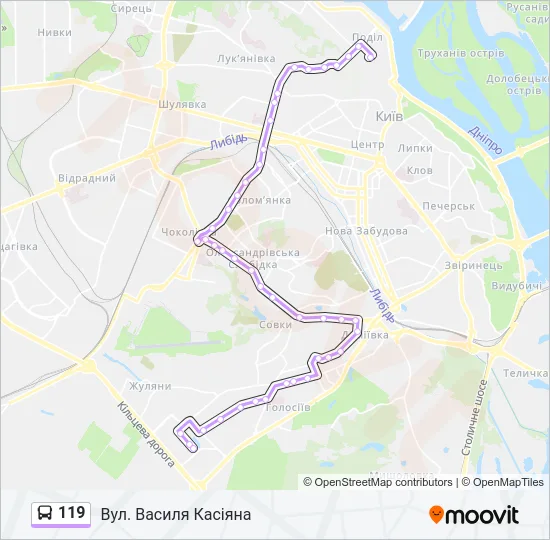 119 Bus Line Map