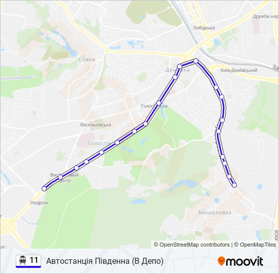 11 Trolleybus Line Map