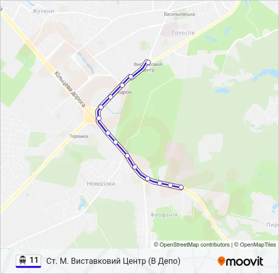11 Trolleybus Line Map