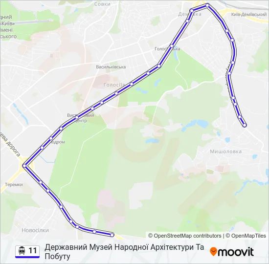 11 Trolleybus Line Map