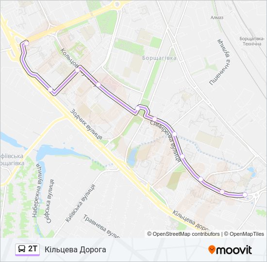 2Т автобус Карта лінії