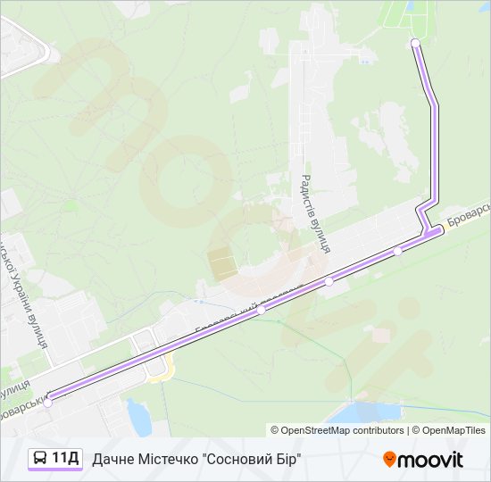 11Д Bus Line Map