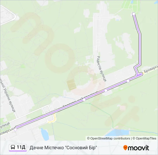 11Д автобус Карта лінії
