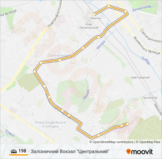198 shuttle Карта лінії