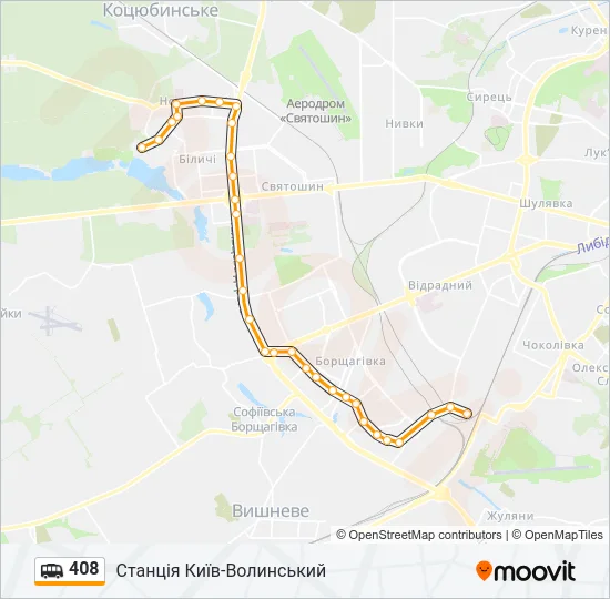 Маршрутка 408: карта маршрута