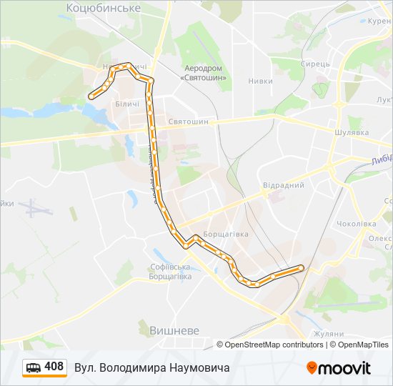 408 shuttle Line Map