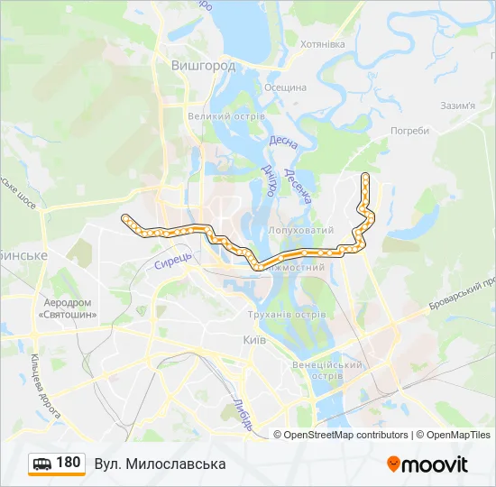 180 Shuttle Line Map