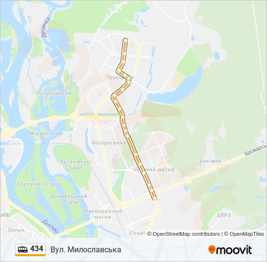 434 shuttle Line Map