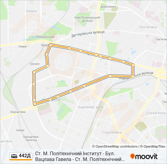 442Д shuttle Line Map