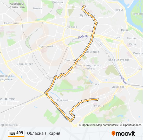 499 shuttle Line Map