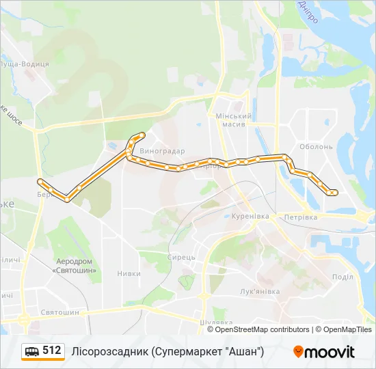 512 Shuttle Line Map