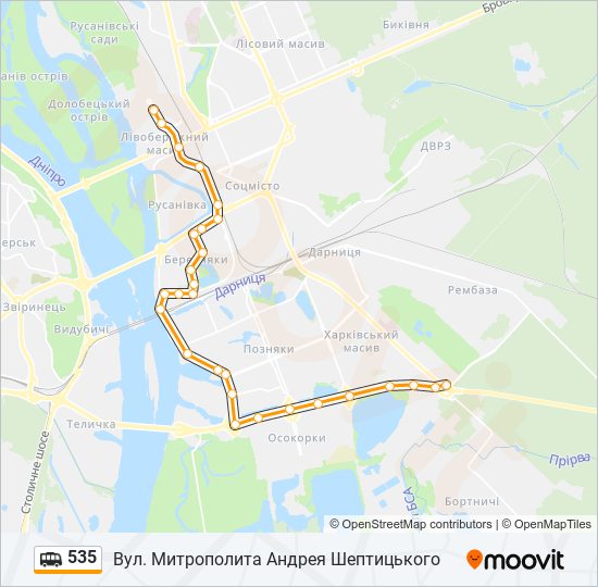 535 shuttle Line Map