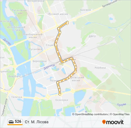 526 shuttle Карта лінії