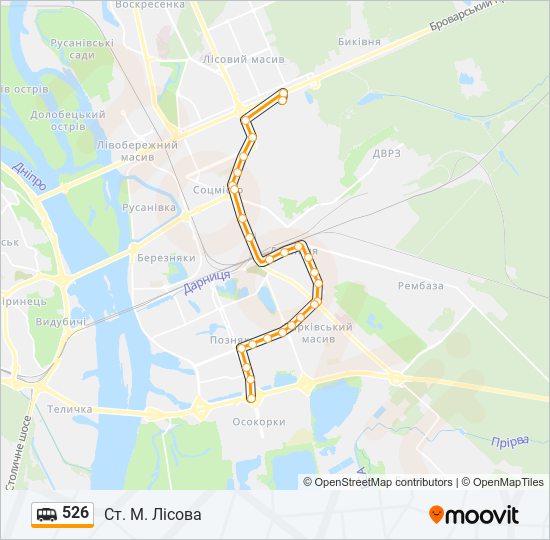 526 shuttle Line Map