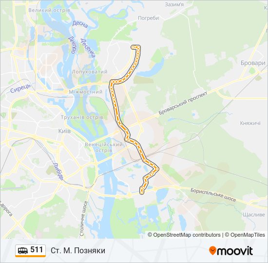 511 shuttle Line Map