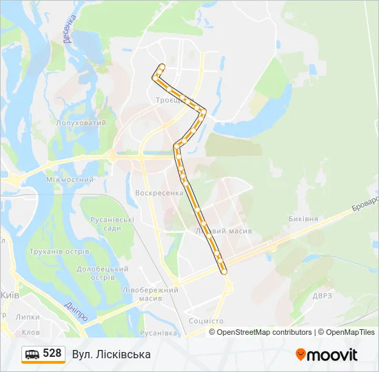 528 shuttle Карта лінії