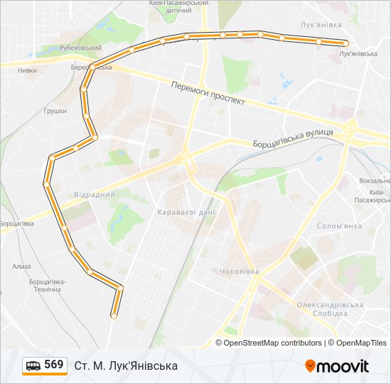 569 shuttle Карта лінії