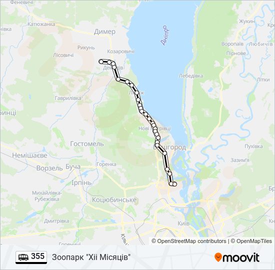 355 shuttle Line Map