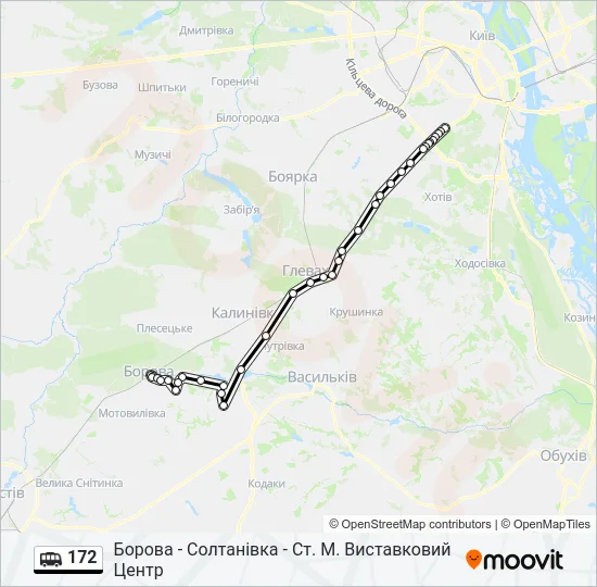 172 shuttle Карта лінії