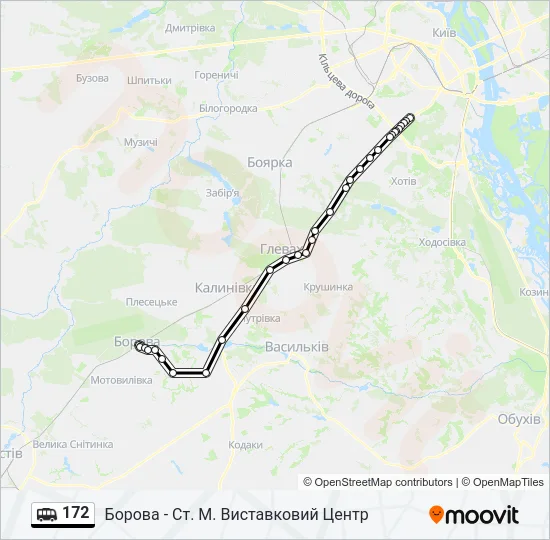 Маршрутка 172: карта маршрута