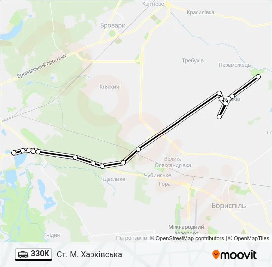 330К Shuttle Line Map