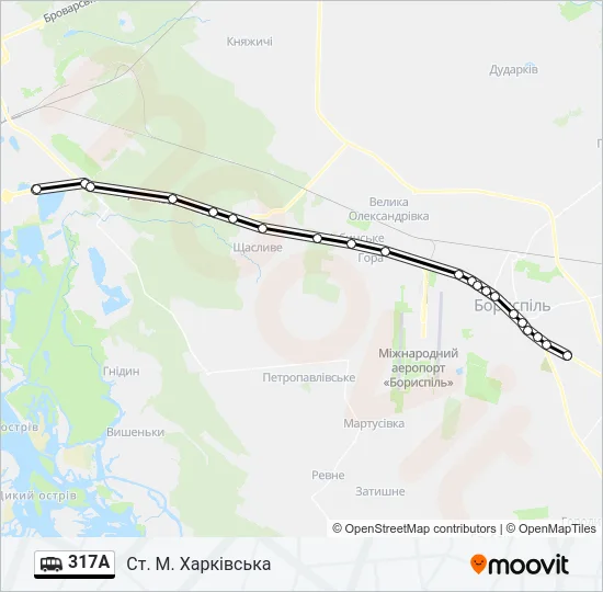 317А shuttle Карта лінії