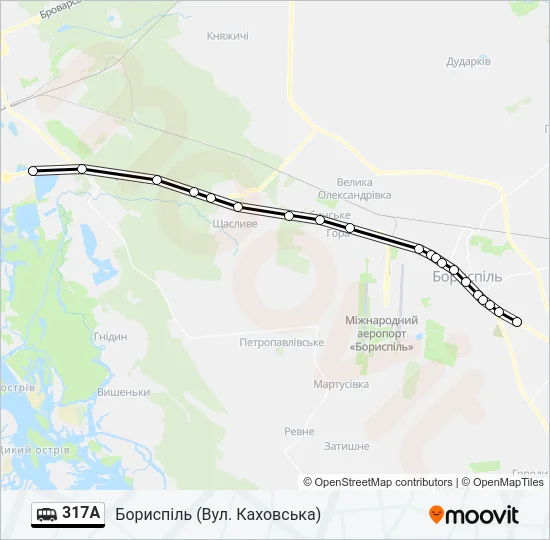 317А shuttle Карта лінії
