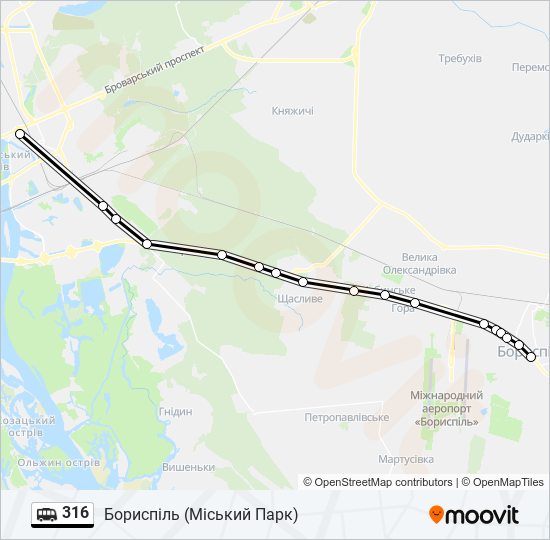 316 shuttle Line Map