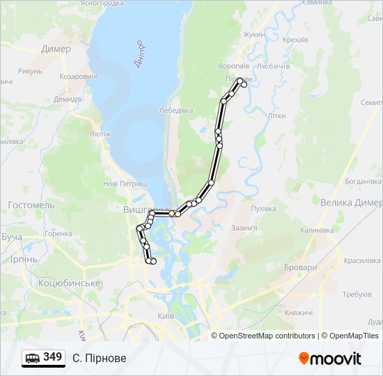 349 shuttle Line Map