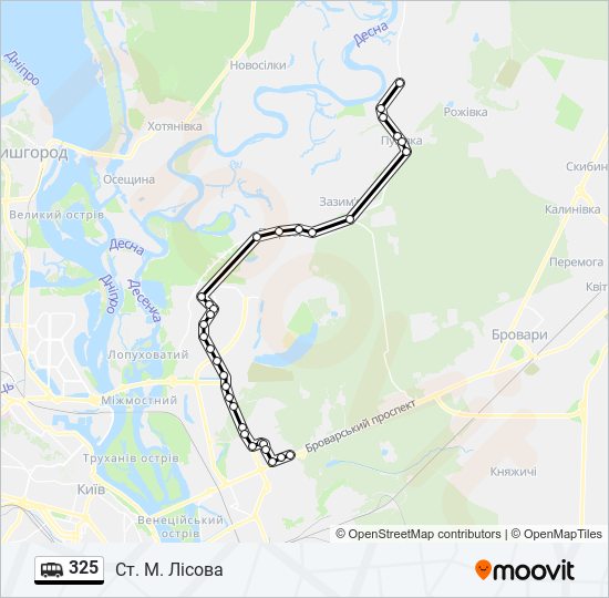 325 shuttle Line Map