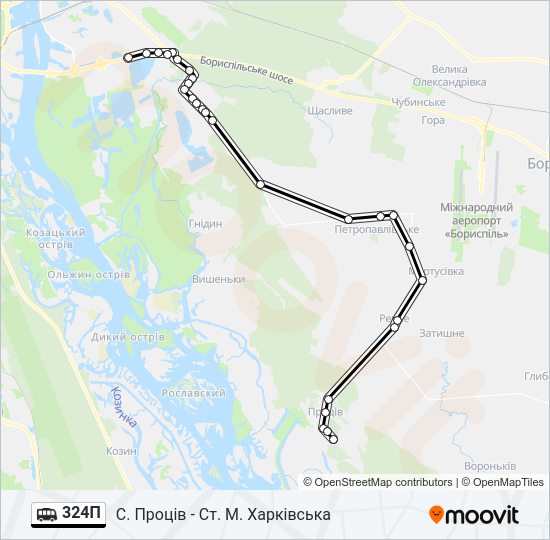 324П shuttle Карта лінії