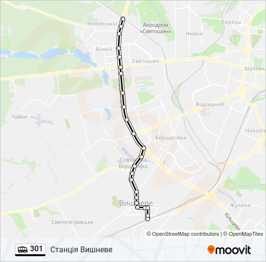 301 shuttle Line Map