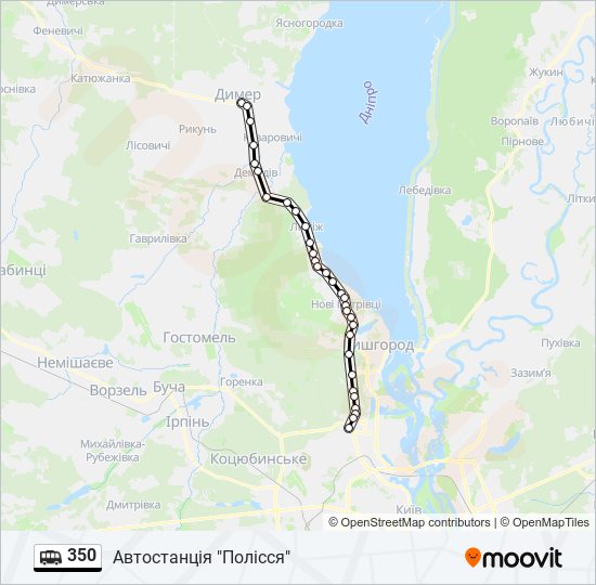 350 shuttle Line Map