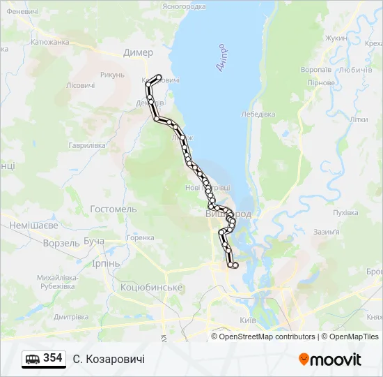 354 Shuttle Line Map