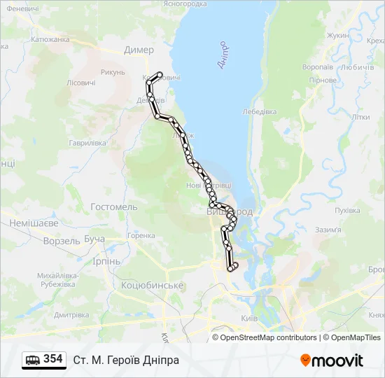 354 Shuttle Line Map