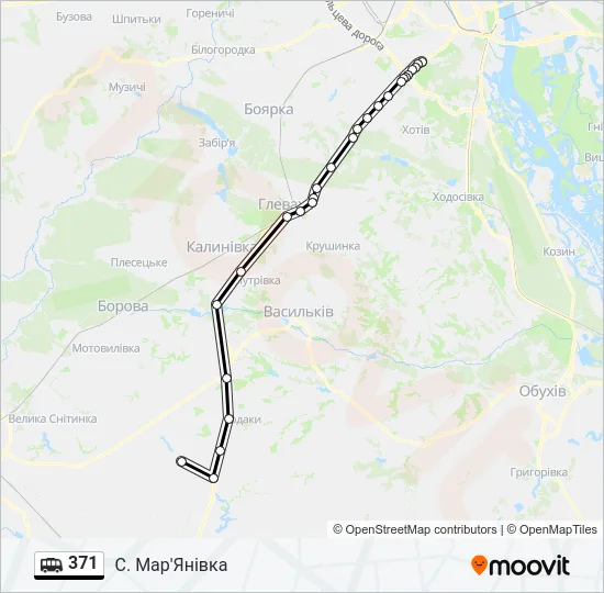371 shuttle Карта лінії