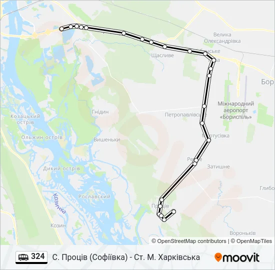 324 shuttle Карта лінії