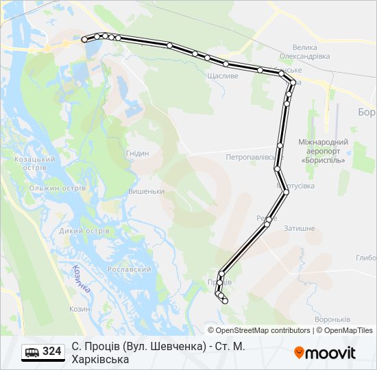 324 shuttle Карта лінії