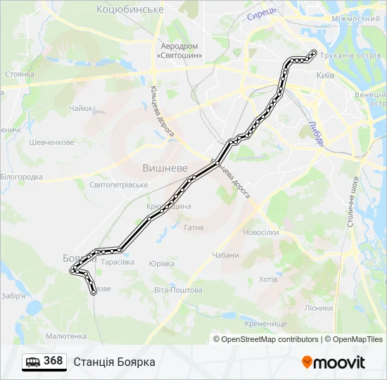 368 Shuttle Line Map