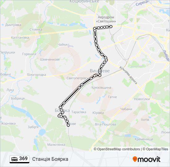 369 shuttle Карта лінії