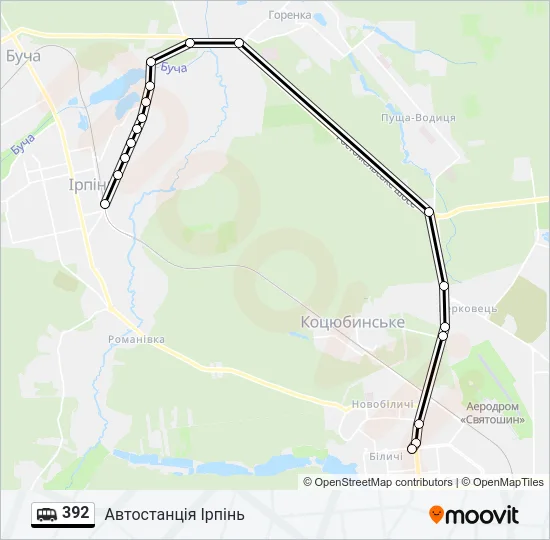 392 Shuttle Line Map