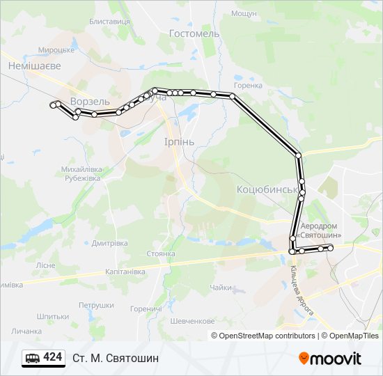 424 shuttle Line Map