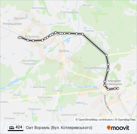 424 shuttle Line Map