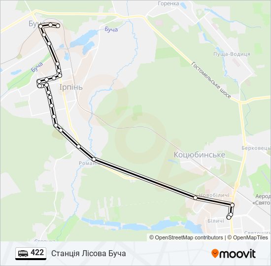 422 shuttle Line Map