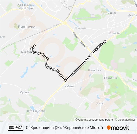 427 shuttle Line Map