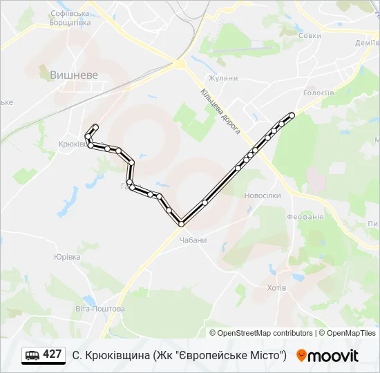427 shuttle Карта лінії